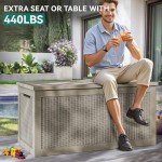 YITAHOME XXL 260 Gal Outdoor Storage Box (Brown)