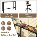 3-Piece Outdoor Bar Table and Stool Set