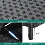 XXL Wicker Deck Box for Outdoor Storage - Black