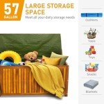 Wooden Outdoor Deck Box with Wheels - 57 Gallon