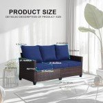 EortheX 3-Seat All-Weather Patio Wicker Sofa
