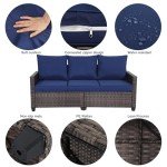EortheX 3-Seat All-Weather Patio Wicker Sofa