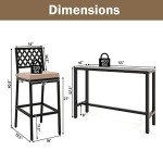 3-Piece Outdoor Bar Table and Stool Set