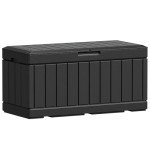 Large Outdoor Storage Deck Box - Weatherproof Black