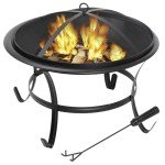 22" Portable Outdoor Fire Pit with Poker