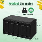 Large Outdoor Storage Deck Box - Weatherproof Black
