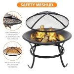 22" Portable Outdoor Fire Pit with Poker