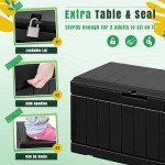 Large Outdoor Storage Deck Box - Weatherproof Black