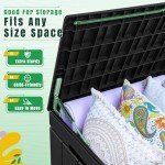 Large Outdoor Storage Deck Box - Weatherproof Black