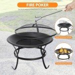 22" Portable Outdoor Fire Pit with Poker