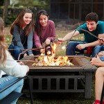ZENY 32-Inch Outdoor Square Fire Pit Table