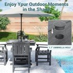 Pamapic 5-Piece Outdoor Dining Set with Umbrella Hole