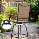 3-Piece Outdoor Swivel Bar Stool Set