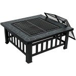 ZENY 32-Inch Outdoor Square Fire Pit Table