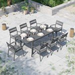 Expandable 9-Piece Patio Dining Set with Cushions