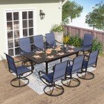 9-Piece Outdoor Dining Set with Swivel Chairs
