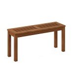 Furinno Tioman Outdoor Backless Bench in Natural
