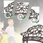 Bronze Floral Accent Outdoor Garden Bench