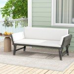 Tangkula Convertible Outdoor Sofa Daybed with Cushions