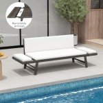 Tangkula Convertible Outdoor Sofa Daybed with Cushions