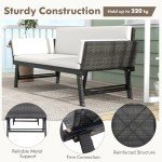 Tangkula Convertible Outdoor Sofa Daybed with Cushions