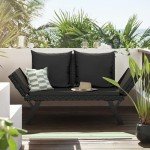 Flamaker Adjustable Outdoor Rattan Sofa Lounger