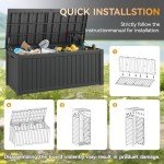 Large Waterproof Outdoor Storage Box - 180 Gallon