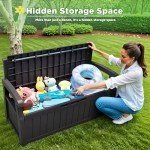 Greesum 70 Gallon Waterproof Outdoor Storage Bench