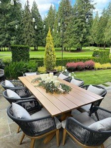 Purple Leaf 9-Piece Outdoor Wicker Dining Set