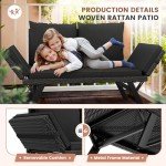 Flamaker Adjustable Outdoor Rattan Sofa Lounger