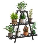 3-Tier Bamboo Plant Stand for Indoor & Outdoor