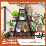3-Tier Bamboo Plant Stand for Indoor & Outdoor