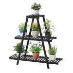 3-Tier Bamboo Plant Stand for Indoor/Outdoor Use