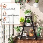 3-Tier Bamboo Plant Stand for Indoor & Outdoor