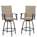 PHI VILLA 30 Inch Swivel Outdoor Bar Stools - Set of 2