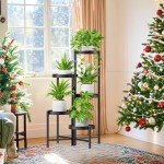 5-Tier Metal Plant Stand for Indoor Outdoor Use