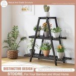3-Tier Bamboo Plant Stand for Indoor/Outdoor Use