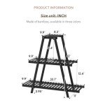 3-Tier Bamboo Plant Stand for Indoor/Outdoor Use