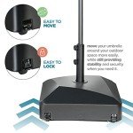 Fillable Umbrella Base with Wheels and Locks