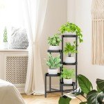 5-Tier Metal Plant Stand for Indoor Outdoor Use