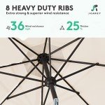 9FT Beige Patio Umbrella with Tilt and Crank