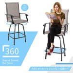 Shintenchi Outdoor Swivel Bar Set with Glass Table