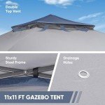 11x11 FT Adjustable Gazebo Tent with Mosquito Netting