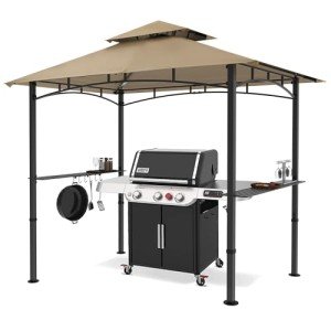 8x5 Outdoor BBQ Gazebo with LED Lights