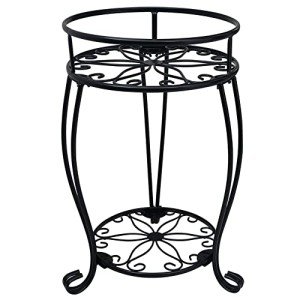 Stylish 2-Tier Metal Plant Stand for Indoors Outdoors