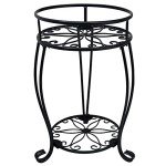 Stylish 2-Tier Metal Plant Stand for Indoors Outdoors