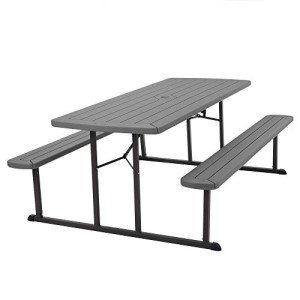 6 ft. Folding Picnic Table - Dark Gray Resin