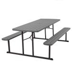 6 ft. Folding Picnic Table - Dark Gray Resin