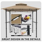 8x5 Outdoor BBQ Gazebo with LED Lights