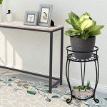 Stylish 2-Tier Metal Plant Stand for Indoors Outdoors